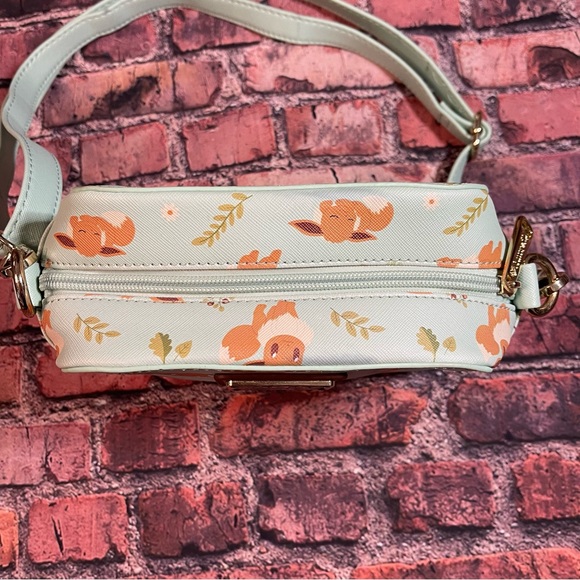 Loungefly Pokemon Eevee Pokemon Floral Heart Logo Crossbody Removable Strap RARE - Picture 8 of 11